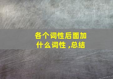 各个词性后面加什么词性 ,总结